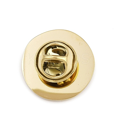 Flat Round 304 Stainless Steel Rhinestone Lapel Pin Backs for Clothes JEWB-P051-01G-1