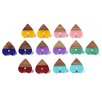 Resin & Walnut Wood Stud Earring Findings MAK-N032-020A-1