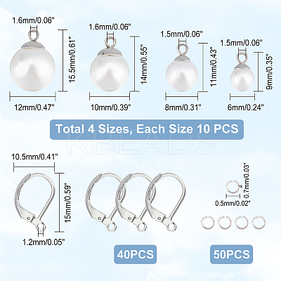 DIY Imitation Pearl Drop Earring Making Kit DIY-DC0001-39-1