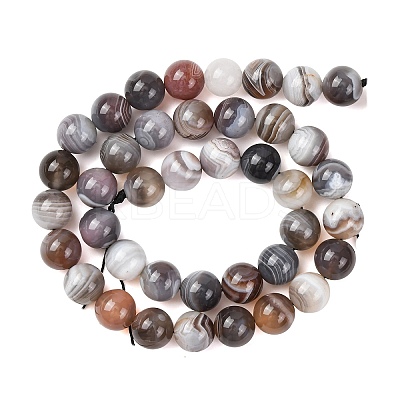 Natural Botswana Agate Beads Strands G-G453-A01-10mm-1