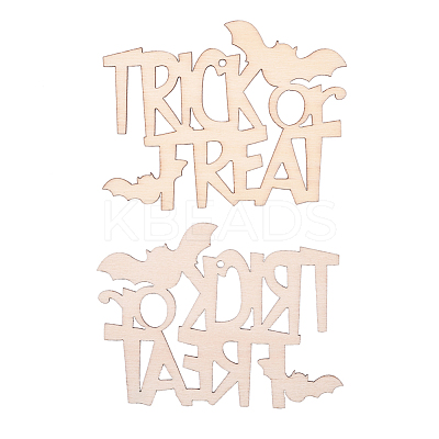 Trick or Treat Halloween Blank Wooden Cutouts Ornaments WOOD-L010-03-1