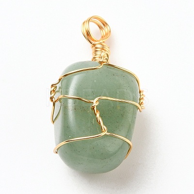Natural Gemstone Pendants PALLOY-JF00507-1