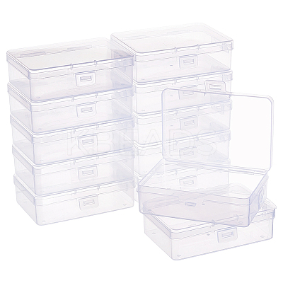 12Pcs Transparent Plastic Storage Boxes CON-CN0001-43-1