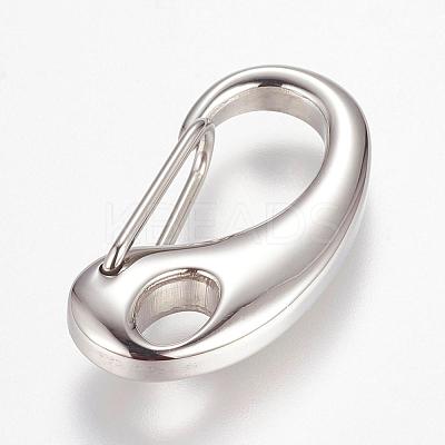 Tarnish Resistant 304 Stainless Steel Push Gate Snap Keychain Clasp Findings STAS-K149-14P-1