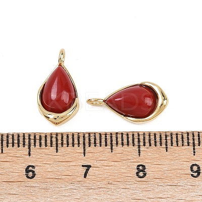 Natural & Synthetic Mixed Gemstone Teardrop Charms KK-B157-33G-1