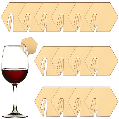 Acrylic Mirror Wine Glass Charms AJEW-SC0002-53C-01-1