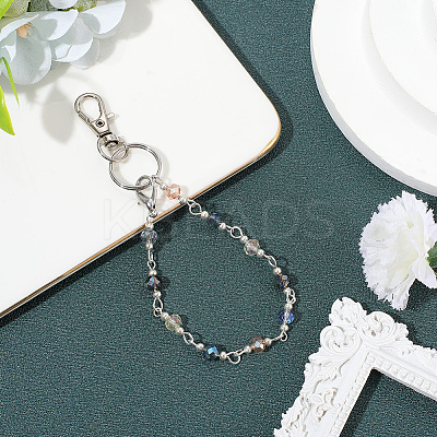 2Pcs Glass Beads Keychain HJEW-SC0002-30-1