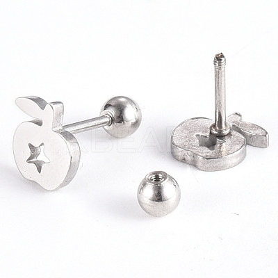 Tarnish Resistant 201 Stainless Steel Barbell Cartilage Earrings EJEW-R147-23-1