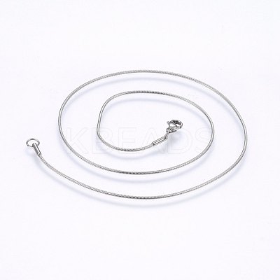 Non-Tarnish 304 Stainless Steel Snake Chain Necklaces NJEW-F226-01P-02-1