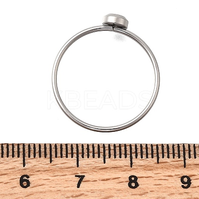 304 Stainless Steel Finger Ring Rhinestone Settings STAS-H237-01C-P-1
