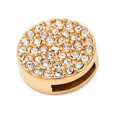 304 Stainless Steel Rhinestone Slide Charms STAS-P421-04B-G-1