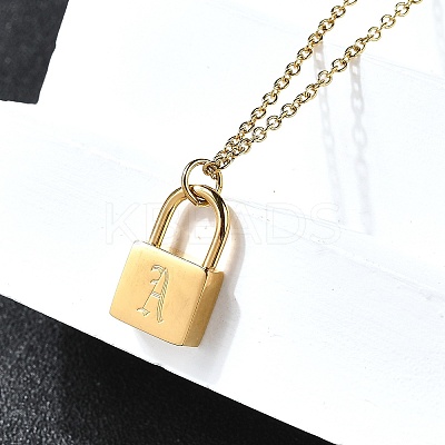 304 Stainless Steel Rolo Chain Pendant Necklaces NJEW-S444-01G-01-1