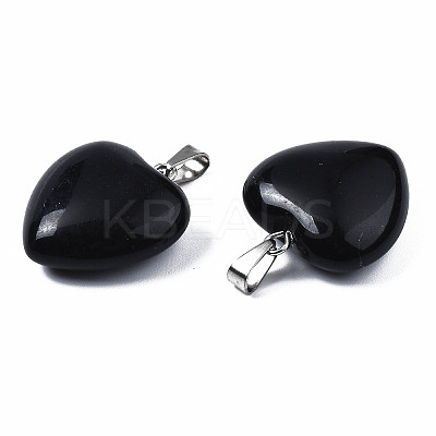 Natural Obsidian Pendants X-G-N0325-12A-1