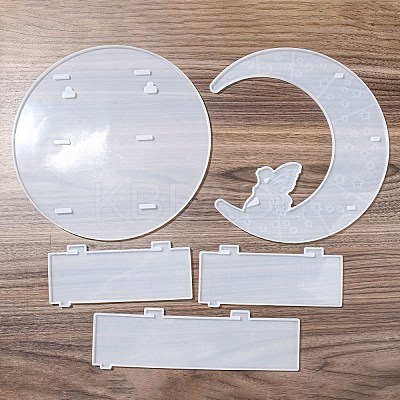 Moon Shape Floating Shelf DIY Silicone Molds Kit DIY-G093-02A-1