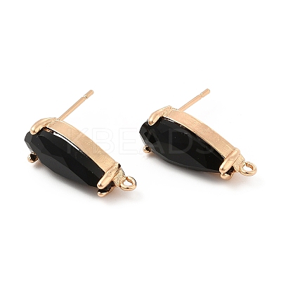 K9 Glass Stud Earring Teardrop Findings KK-E071-25KCG-01-1