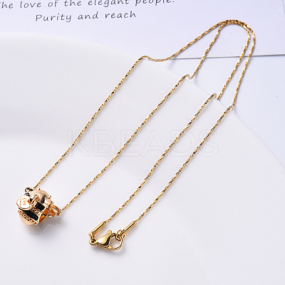 PVD Vacuum Plating 304 Stainless Steel Boston Link Chain Necklace NJEW-S420-006C-G-1