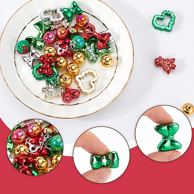 Christmas Theme Acrylic Beads Set OACR-SP0001-20B-1