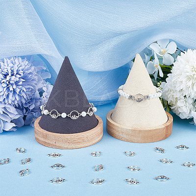 120Pcs 2 Styles Tibetan Style Alloy Connector Charms TIBEP-SC0002-70-1