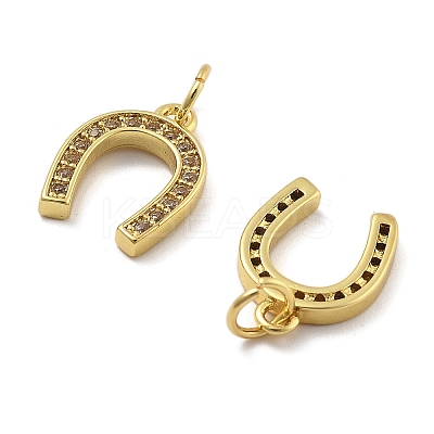 Brass Micro Pave Cubic Zirconia Pendants KK-U060-23G-01-1