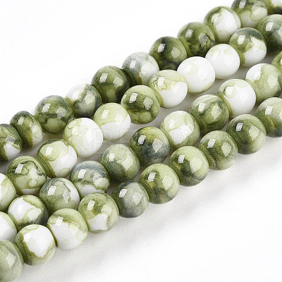 Baking Paint Glass Beads Strands DGLA-N003-6mm-C06-1