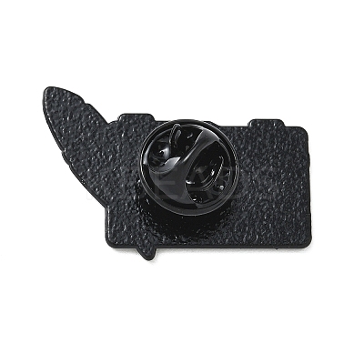 Camera with Feather Shape Enamel Pins JEWB-D308-02C-EB-1