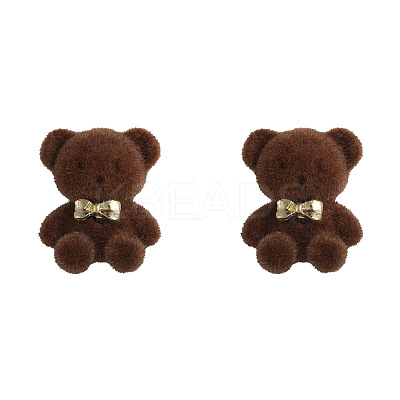British Style Cartoon Bow Plush Bear Stud Earrings TT1942-1-1