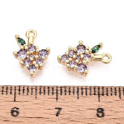 Brass Micro Pave Cubic Zirconia Pendants KK-T074-86G-1