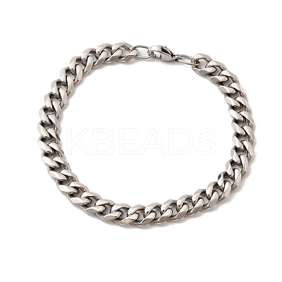 304 Stainless Steel Cuban Chain Bracelets for Men BJEW-B140-06D-1
