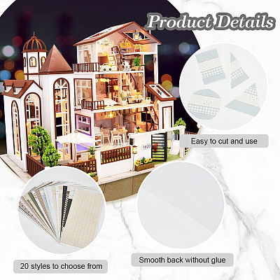 20 Sheets 20 Styles Coated Paper Wallpaper DIY-OC0012-17-1