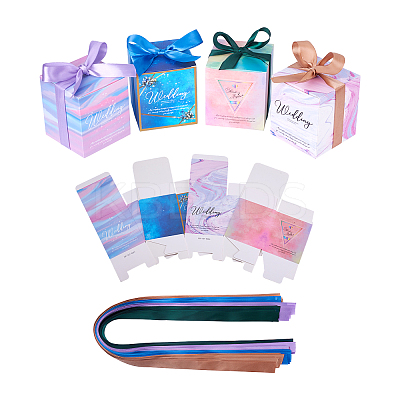 40Sets 4 Color Square Fold Paper Candy Boxes CON-MB0001-17-1
