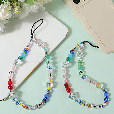 Nylon & Resin & Glass & Glass & Crystal Mobile Straps AJEW-WH20002-56-1