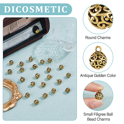 50Pcs Hollow Tibetan Style Alloy Pendants FIND-DC0005-70-1