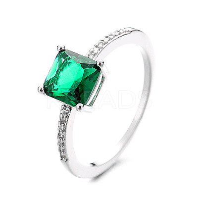 Brass Micro Pave Cubic Zirconia Finger Rings for Women FS-WG14AB5-05-1