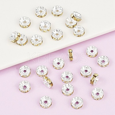 Brass Grade A Rhinestone Spacer Beads RB-A014-Z8mm-13S-1