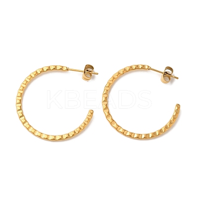 Ion Plating(IP) 304 Stainless Steel C-Shaped Stud Earrings for Women EJEW-Z066-06G-1