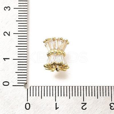 Rack Plating Column Brass Micro Pave Clear Cubic Zirconia European Beads KK-Q040-12G-04-1
