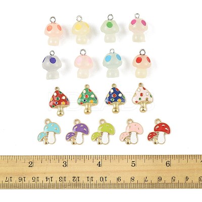 34Pcs 17 Styles Autumn Theme Rack Plating Alloy Enamel Pendants ENAM-FS0003-70-1