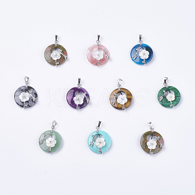 Natural & Synthetic Mixed Stone Pendants G-F546-A-1