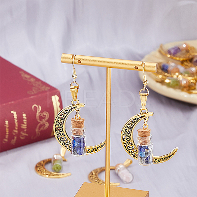 16Pcs 4 Styles Tibetan Style Alloy Moon Pendants PALLOY-FH00027-1