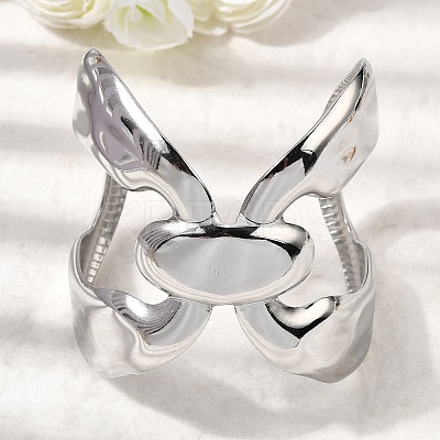 304 Stainless Steel Open Cuff Bangles for Women BJEW-K264-03P-1