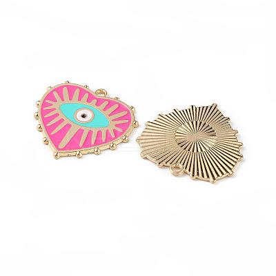 Rack Plating Alloy Enamel Pendants ENAM-K067-05B-1