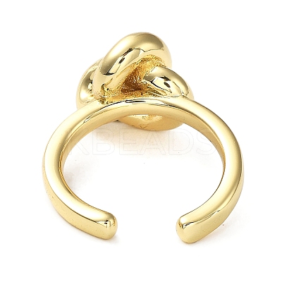 Rack Plating Brass Knot Open Cuff Rings for Women X-RJEW-Q777-06G-1
