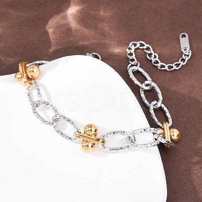 201 Stainless Steel Chain Bracelets BJEW-P378-01A-A-1