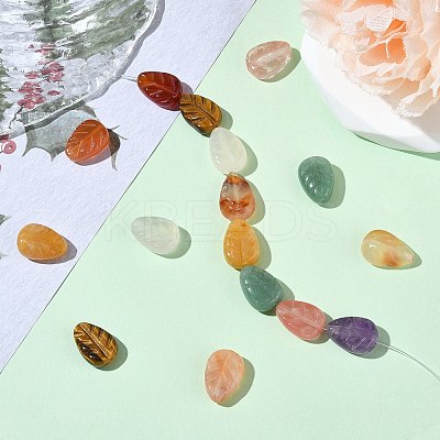 16Pcs 8 Styles Natural Agate & Amethyst & Topaz Jade & Green Aventurine & Red Agate & Tiger Eye & White Agate G-CJ0001-80-1