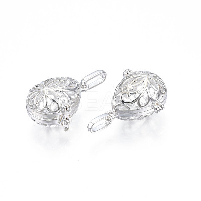 Rack Plating Brass Locket Pendants KK-N245-002S-1