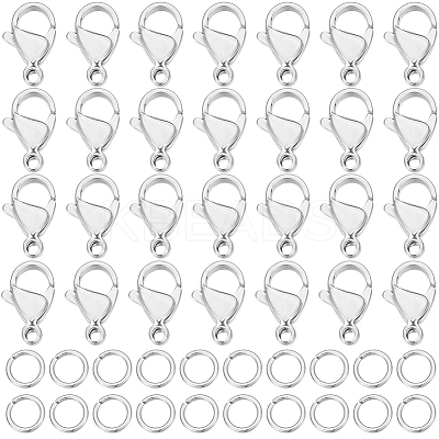100Pcs 304 Stainless Steel Lobster Claw Clasps DIY-BBC0001-56A-1