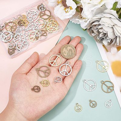 120Pcs 6 Style Alloy Pendants TIBEP-FH0001-20-1