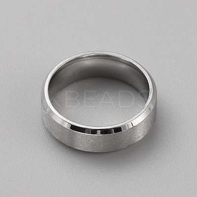 Stainless Steel Simple Plain Band Ring for Men Women RJEW-WH0015-04I-1