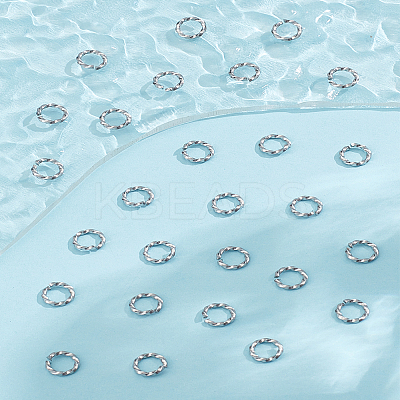 50Pcs 304 Stainless Steel Twisted Open Jump Rings STAS-LP0004-98-1