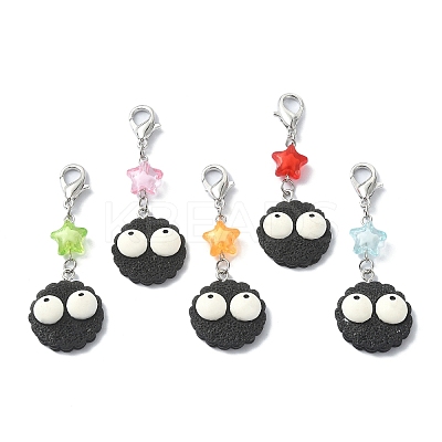 Biscuits with Eyes Opaque Resin Pendant Decorations HJEW-JM01560-1